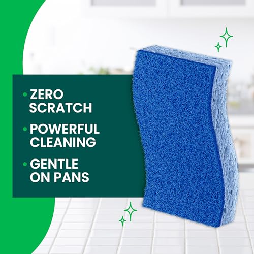 Scotch-Brite Zero Scratch Scrub Sponge, 9 Kitchen Sponges for Cleaning Around the Home, Bathroom & More, Effective + Gentle Dish Scrubber, Best for Nonstick Pots and Pans, Safe on Most Surfaces - size: 9 Pack