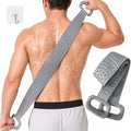 Manmihealth Silicone Back Scrubber for Shower, 36'' Extendable Back Washer with Long Strap Handle, Dual-Sided Silicone Body Brush for Men and Women (Gray) - color: Gray