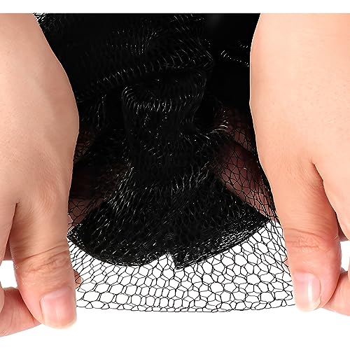 SEVENHEAD Bath Sponge Shower Loofahs, Black, 50g/Piece, Mesh Pouf Bath Scrunchies Body Wash Puff(Set of 4) - style: Black