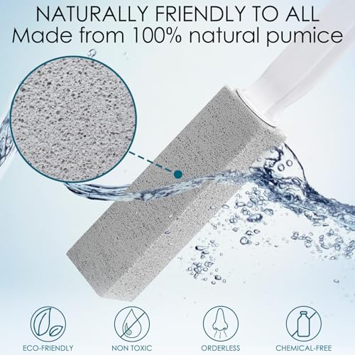 20 Pack Pumice Stone Toilet Bowl Cleaner Pumice Stone with Handle for Toilet Cleaning, Remove Limescale, Rust, Cleaning Supplies for Toilet, Pool, Bathroom, Sink