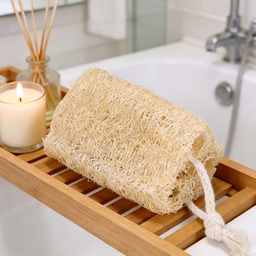 Organic Natural Loofah Sponges 4.7'' Luffa Spa,Pack of 4 Exfoliating & Smooth Skin Bath Shower Loofas Loofa for Women and Men Body Scrubber - color: 4-pack