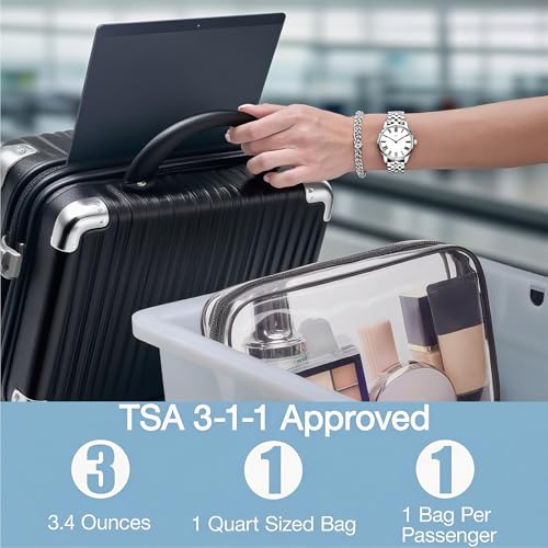 100 Pcs Clear Makeup Bags Bulk Graduation/Dad Gifts Bag Tsa Approved Toiletry Bag for Travel Transparent Cosmetic Bag PVC Waterproof Travel Small Pouches with Zipper for Men and Women (Multicolor) - color: Multicolor