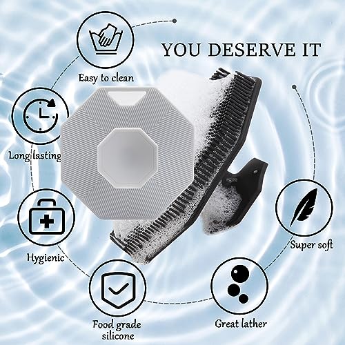3Pack Silicone Body Scrubber, Qewro Body Buffer Exfoliating Brush with Silicone Loofah, Bath & Body Brushes for Men Women Kids Pets use in Shower, Scalp Exfoliator Hair Shampoo Skin Cleaning Brush - size: 3Pack