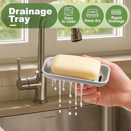 Travel Soap Case soap Holder,Leak Proof with Silicone Sealed lid, Gray | Keep Dry with Drainage Tray,Soap Dish for Travel, Gym, Bathroom, Outdoor, Camping, School - color: Grey