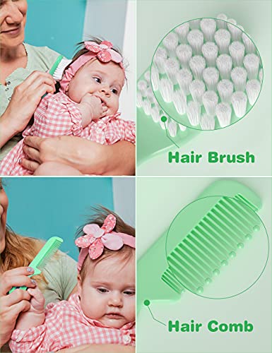 Baby Healthcare and Grooming Kit, 24 in 1 Baby Electric Nail Trimmer Set Newborn Nursery Health Care Set for Newborn Infant Toddlers Baby Boys Girls Kids (0-3 Years+) (Green) - color: Green