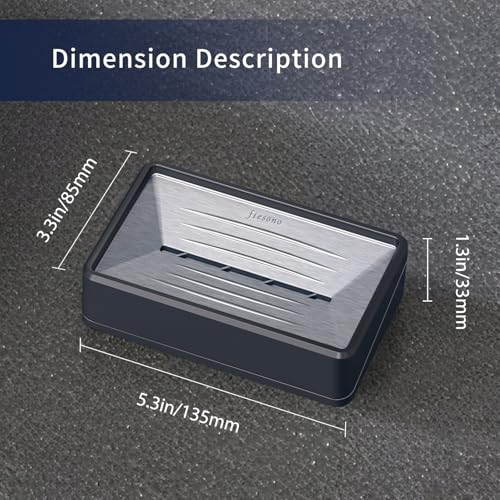 Soap Dish Tray with Drain for Bathroom Shower Kitchen | Stainless Steel Bar Soap Holder with Suction Cups, Double Layer Draining Soap Container Box for Sink Countertop/Wall-mounted