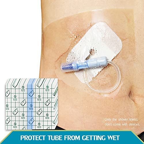 Shower Protector Dialysis Catheter Shower Cover Large Coverage Shower Shields for Peritoneal Dialysis Port Accessories PD Chest Catheter PICC Line Feeding Tube Waterproof Bandage 8"x8"(Pack of 25) - size: 8 x 8 Inch (Pack of 25)