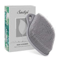 Sndyi Silicone Body Scrubber, Gentle Exfoliating Body Scrubber for Sensitive Skin, Leaf Shaped Shower Scrubber for Body with Lathering Bristles, Silicone Loofah Body Brush for Showering, Gray - color: Gray