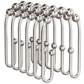 AmazerBath Shower Curtain Hooks, Metal Shower Curtain Rings Rust Proof, Double Sided Shower Curtain Hooks for Shower Curtain Liner Smooth Brushed Nickel Shower Hook Rings for Bathroom, Set of 12 - color: Nickel, style: Modern