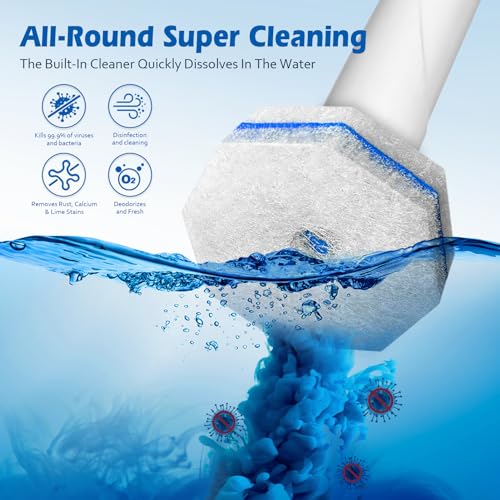 50 Count Toilet Wand Refills for Clorox, Disposable Toilet Brush Heads Compatible with Most Toilet Bowl Wand Refills System for Bathroom Cleaning