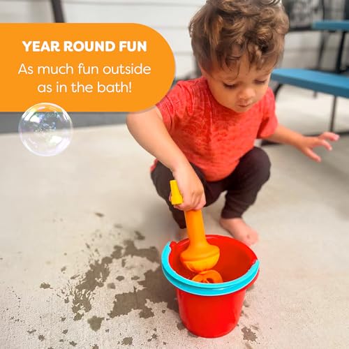 HABA Toddler Bath Toys: Bubble Bath Whisk for Sensory Play, Bubble Maker for Bathtub and Fun Beach and Water Toys for Toddlers, Yellow - style: Orange
