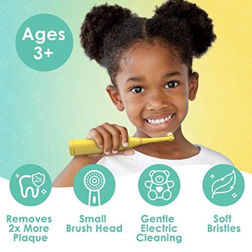 Brusheez Kids’ Electric Toothbrush Set - Safe & Effective for Ages 3+ - Parent Tested & Approved with Gentle Bristles, 2 Brush Heads, Rinse Cup, 2-Minute Timer, & Storage Base (Jovie the Giraffe) - color: Jovie the Giraffe