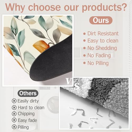 Autumn Leaves Bath Mat, Fall Colorful Diatomaceous Earth Bath Mat,Rubber Backing Quick Dry Absorbent Washable Bathroom Rugs for Tub Non Slip 17"x29.5" - color: Autumn Leaves,fall Colorful