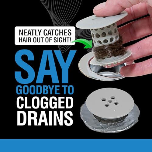TubShroom Bathtub Drain Hair Catcher – in-Drain Tub Strainer & Clog Prevention Protector, Fits Standard 1.4”–1.75” Tub Drains, Easy Clean, Captures Human & Pet Hair Out of Sight (Gray) - color: Gray