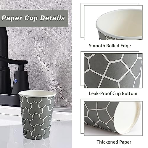 300 Pack 5 oz Paper Cups, Disposable Bathroom Cups Small Mouthwash Cups, Hot/Cold Beverage Drinking Mini Cup for Party, Picnics, Water, Snack - color: Gray, size: 5 oz