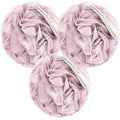 MainBasics Shower Loofah Sponge Pouf, Set of 3, Perfectly Pink | Soft Mesh Body Scrubber and Bath Sponge for Gentle Exfoliation, Rich Lather, and Everyday Shower Use - style: Perfectly Pink
