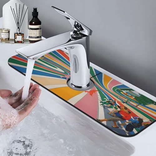 Beatles Come Together Abbey Road Kitchen sink faucet pad, strong water absorption, anti slip, easy to clean, very suitable for splash and drip prevention, suitable for kitchens and bathrooms - color: Beatles Come Together Abbey Road