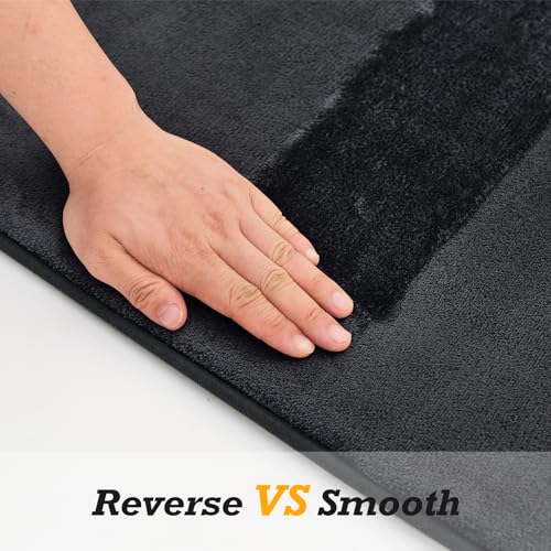 HUXMEYSON Bathroom Rugs Sets 2 Piece, Non-Slip & Quick Dry Bath Mat Set, Ultra Soft Velvet Bath Rugs for Bathroom, Toilet and Shower Floor, Dark Grey - color: Dark Grey, size: 17"x24"+U Shape 20"x24"