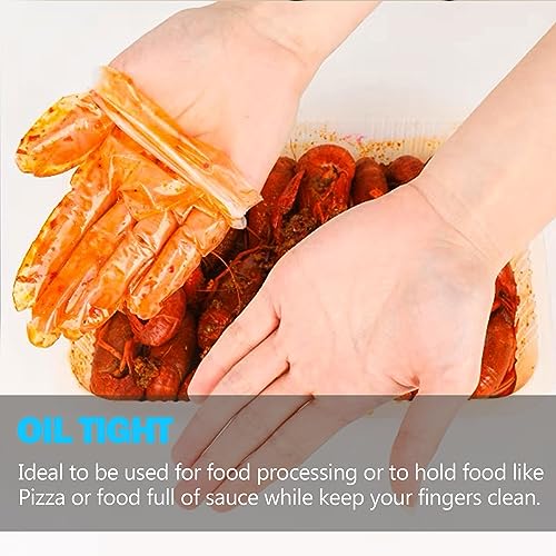 Meekear 100 PCS Food Prep Disposable Gloves, TPE Clear Latex-Free Food Safe Cleaning Gloves, BPA Free, Powder Free, Oil Tight, X-Large