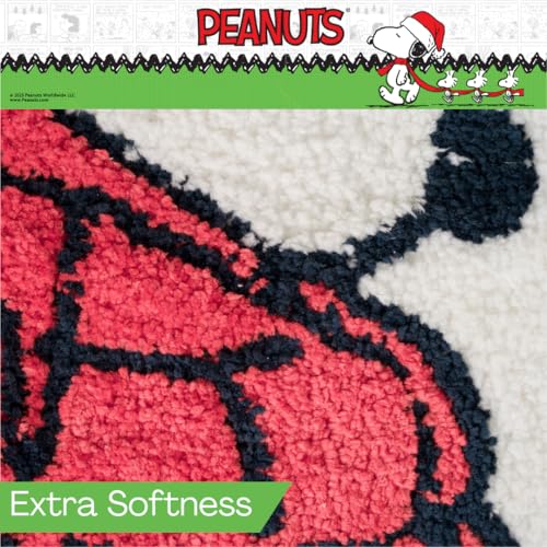 Collectibles Peanuts Snoopy Puffer Coat Holiday & Christmas Non Slip Plush Poly Knit Bathroom Mat Rug, 17x24, (Officially Licensed Product) By Franco - color: Peanuts Snoopy