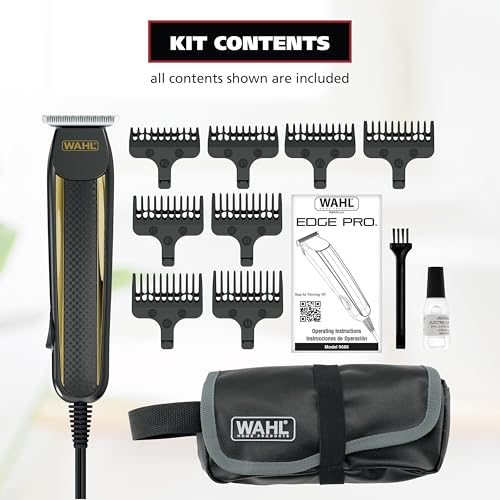 Wahl Edge Pro Bump Free Corded Beard Trimmer for Men Touch Up Trimmer & Grooming Detailer Kit – Perfect for Edging Beards, Mustaches, Hair, & Stubble, – Model 9686-300 - size: 1 Count (Pack of 1)