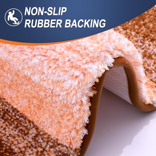 OLANLY Small Bathroom Rugs Mat 24x16, Extra Soft Absorbent Microfiber Bath Rugs, Rubber Backing, Quick Dry, Machine Washable Bath Mat for Bathroom Floor, Tub and Shower, Home Decor Accessories, Orange - color: Orange, size: 24" X 16"