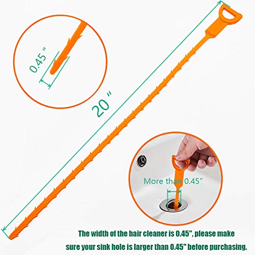Drain Snake Hair Drain Clog Remover - 3 Pack Shower Snake Sink Unclogger Tool with Exquisite Packaging - color: Orange, style: 3 Pack