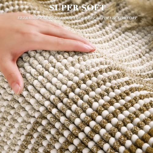 BSICPRO Bathroom Rugs and Mats Sets, 2 Piece Thick Absorbent Chenille Non Slip, Soft Shaggy Bath Room Floor Mats for Bathroom, Machine Washable (Petrified Oak, 20" x 32" Plus 16" x 24") - color: Petrified Oak, size: 20" x 32" Plus 16" x 24"
