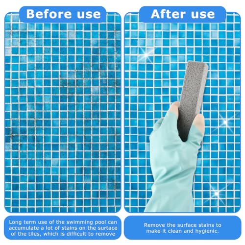 20Pcs Pools Pumice Stone W/ 1 Pair Cleaning Gloves - Pumice-Scouring Pad,Pool-Cleaning Block Swimming Pumice-Pool Tile Stone for Removing Toilet Bowl Ring,Bath,Pool