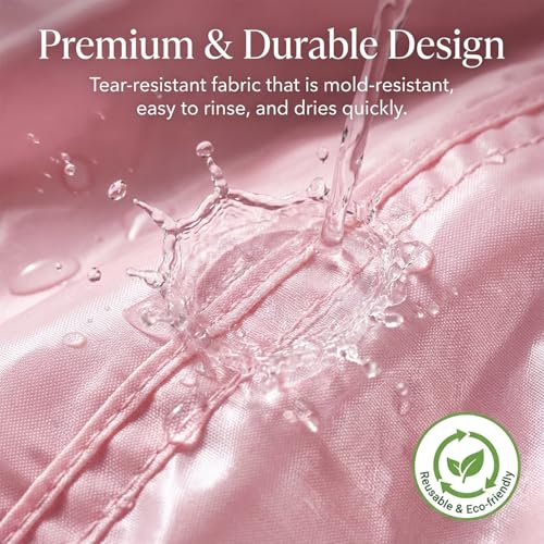 2 Pcs Reusable Shower Cap for Women Reusable Waterproof Large Shower Bonnet Washable Elastic Band Bath Hair Hat Double Layer Showers Caps Soft Non-Slip Washable Showers Bonnet for Most Hair Types