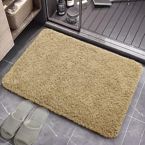 AROGAN Luxury Long Bathroom Runner Rug, 24x36 Inch Thick Soft and Absorbent Non Slip Bath Mat, Rubber Backing Quick Dry Rugs Carpets, Machine Washable Plush Mats for Shower Floor, Beige - color: Beige, size: 2' X 3' (24" X 36")
