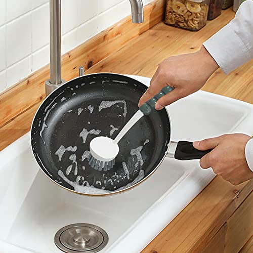 6 PCS Cleaning Brush, Scrub Brush Set for Kitchen and Bathroom Household Use with Various Brushes for Cleaning Dishes, Tiles, Corners and Floors - color: Gray