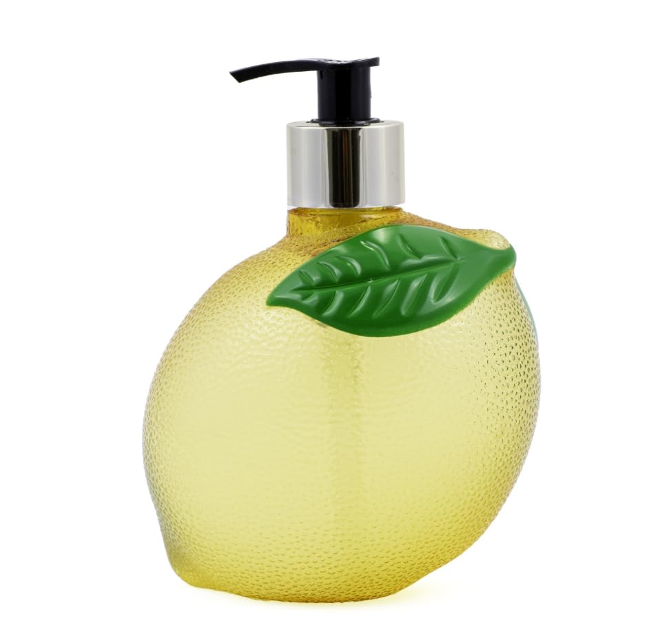 Simple Pleasures Lemon Limoncello Scented Liquid Hand Soap Dispenser - Plastic Novelty Decorative Refillable Hand Pump for Kitchen Countertops and Bathroom Sinks - color: Lemon