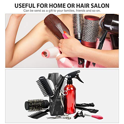 Boao 2 Pcs Hair Brush Cleaning Tool Set,2-in-1 Double Headed Hair Brush Comb,Metal Toothed Cleaner Dirt Remover, Portable Hairbrush Cleaner Tool for Removing Dust Home Salon Use(Pink and Black) - color: Pink and Black