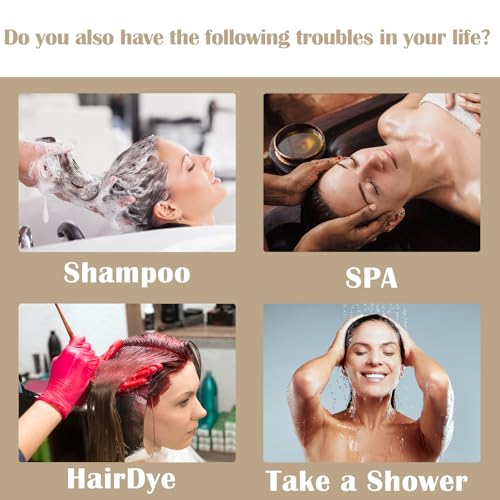 200 Pack Disposable Waterproof Ear Covers for Shower & Hair Dye – Clear Plastic Ear Caps with Soft Elastic, One Size for Adults, with Drawstring Storage Pouch for Neat, Travel-Ready Carry