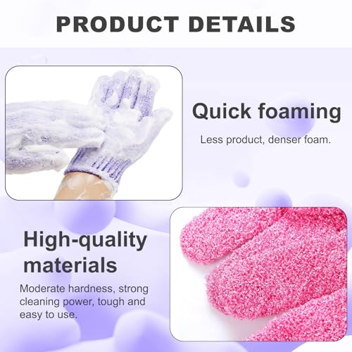 Exfoliating Glove for Shower-Body Exfoliator Scrub Gloves,Shower Gloves for Scrubbing Dead Skin,for Women Men Bath Spa - color: Purple