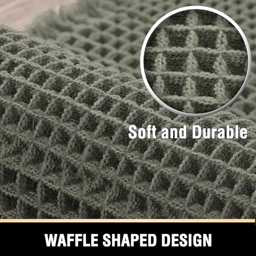 H.VERSAILTEX Upgraded Waffle Bath Mat Super Absorbent Non Slip Bath Rugs for Beside Tub, 20" x 32", Smokey Olive - color: Smokey Olive, size: 20" x 32"