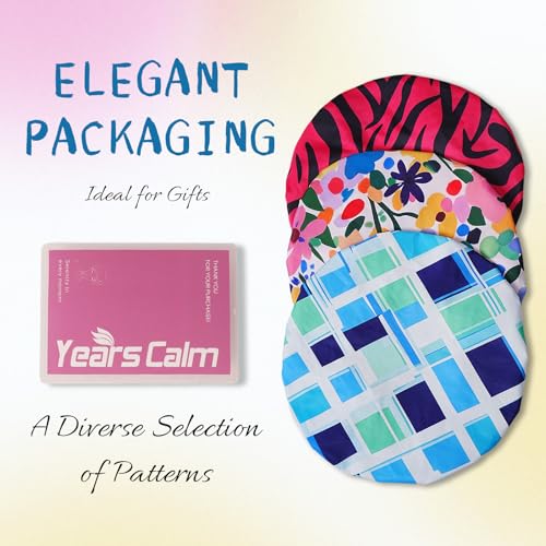 Years Calm Shower Caps for Women Reusable Waterproof, Double-Layer Extra Large Elastic Hair Cap for Shower for Long Hair & Braids, Travel & Home - color: blue