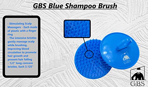 G.B.S Shampoo Scalp Exfoliator Shower Brush 4 Pack -Scrubber,Massager & Beard Exfoliator - Blue - color: 4blue