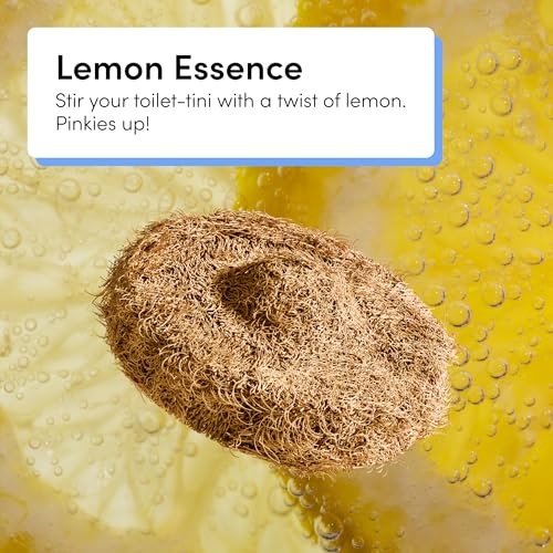 TUSHY Lemon Coconut Husk Scrubbing Pads, 16 Pack: Planet Friendly Cleanser-Infused Pads (No Toilet Bowl Cleaner Needed), Toilet Brush 2.0 Refills - style: 16 Pad Refills (Lemon)