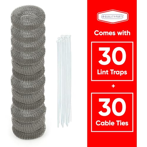 Washing Machine Lint Trap – Stainless Steel Hose Filter, Mesh Drain Catcher, Washer Sock Lint Remover, Rust-Free Snare Laundry Filter with Nylon Cable Ties, 29cmx6.5cm – 30-Pack - style: Pack of 30