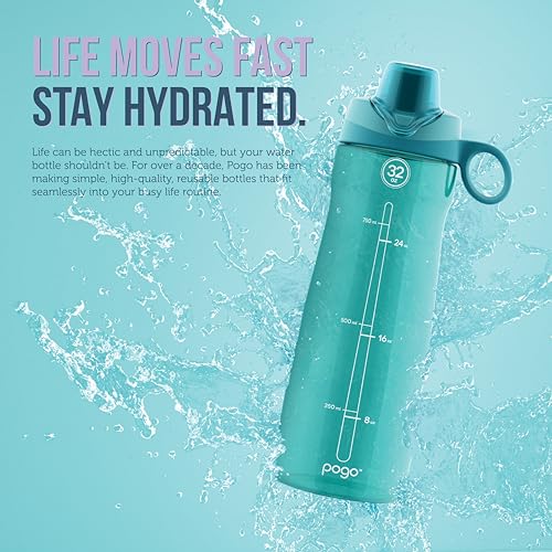 Pogo BPA-Free Tritan Plastic Water Bottle with Chug Lid, 32 Oz, Pink. - color: Pink, size: 32 Ounces