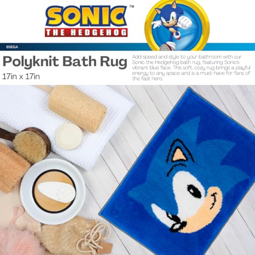 Sega Sonic The Hedgehog Gamer Kids Non Slip Poly Knit Plush Bathroom Mat Rug (Officially Licensed Product) By Franco - color: Sonic the Hedgehog