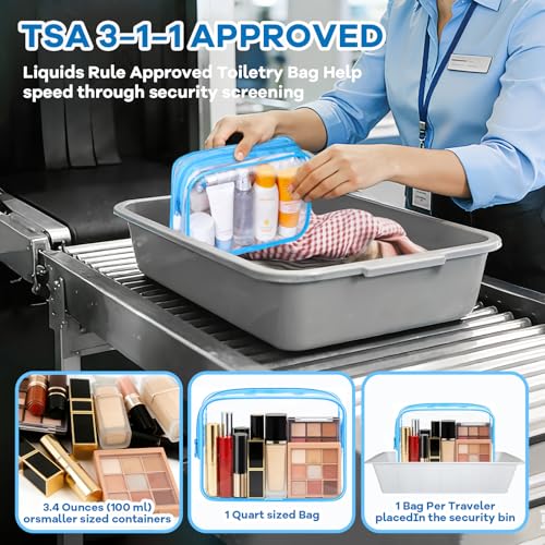 YedsIntu 16 Packs Clear Makeup Bag Bulk, Waterproof Cosmetic Storage Bags, TSA Approved Toiletry Bags PVC Zipper Plastic Pouches for Organizing Travel Bathroom - color: Multicolored-M
