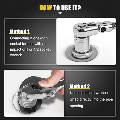Topec 1.5'' Tub Drain Extractor, 8PCS Pipe Nipple Extractor Set with 1-inch Socket, Remove the Old, Broken, Stubborn, Rusted Drain Tub Bathtub Remover, Strong Grab Plumbing Tools with Storage Case