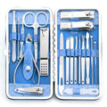 Manicure Set - 19 in 1 Professional Nail Clippers Pedicure Kit, Manicure Tool Kit, Stainless Steel Facial Grooming Set Kit, Gift Idea for Women, Men, Girls, Teens, Blue - color: Blue