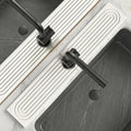 Stone Faucet Mat for Kitchen Sink, Diatomite Absorbent Stone Drying Mat for Bathroom Counter Quick Drying, Sink Splash Guard For Avoid wet Buildup Sink (White, 23.6" x 3.9")