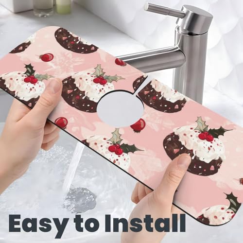 Faucet Draining Mat For Kitchen Sink, Cream Puddings Diatom Mud Absorbent Drain Pad For Bathroom Kitchen Sink Splash Guard Drying Mat - color: Cream Puddings