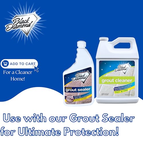Black Diamond Stoneworks Ultimate Grout Cleaner for Tile Floors — Acid-Free Deep Cleaner Removes Grease, Dirt & Soap Scum Without Damaging Grout — Safe for Marble and All Natural Stone (4-Gallons) - size: 128 Fl Oz (Pack of 4)