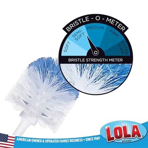 LOLA Classic Toilet Brush, 2 Pack, Durable Fiber Stiff Bristles, Compact Size, Non-Scratch, Long-Lasting - size: 2 Pack, style: Classic Toilet Brush